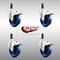 Service Caster 4 Inch 316SS Solid Poly Swivel 7/8 Inch Expanding Stem Caster Set Lock Brake SCC-SS316TTLEX20S414-SPUS-78-4 - alternate 2